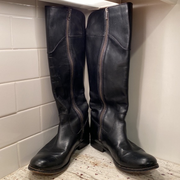 Frye vintage black Melissa style tall riding boots Size 8.5 - Picture 5 of 12